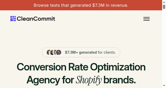 Screenshot of cleancommit.io