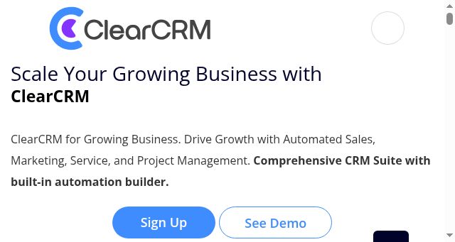 Screenshot of clearcrm.com