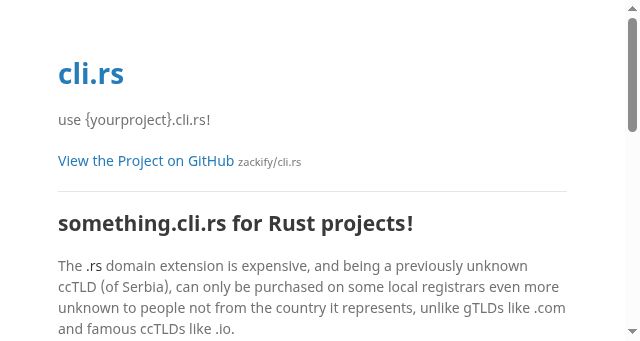 Screenshot of cli.rs
