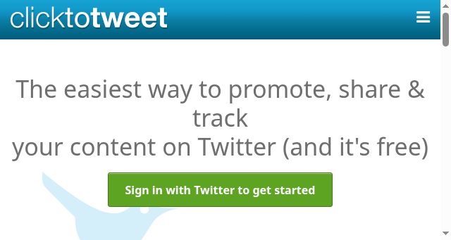 Screenshot of clicktotweet.com