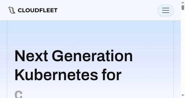 Screenshot of cloudfleet.ai