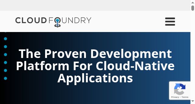 Screenshot of cloudfoundry.org