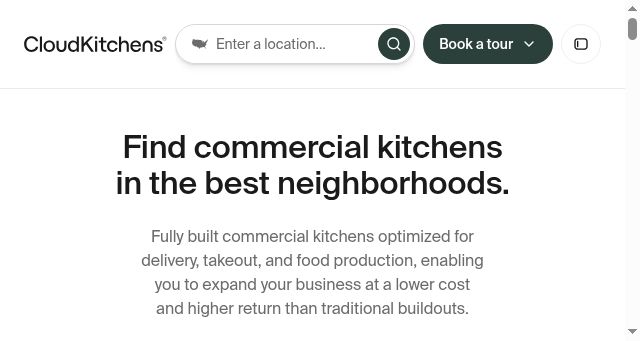 Screenshot of cloudkitchens.com