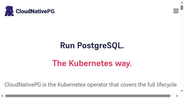 Screenshot of cloudnative-pg.io