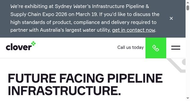 Screenshot of cloverpipe.com.au