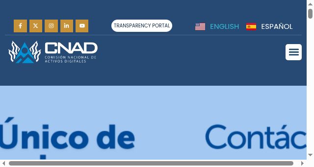 Screenshot of cnad.gob.sv