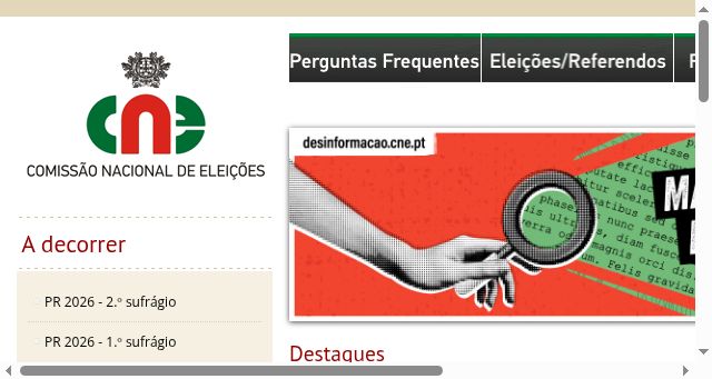 Screenshot of cne.pt