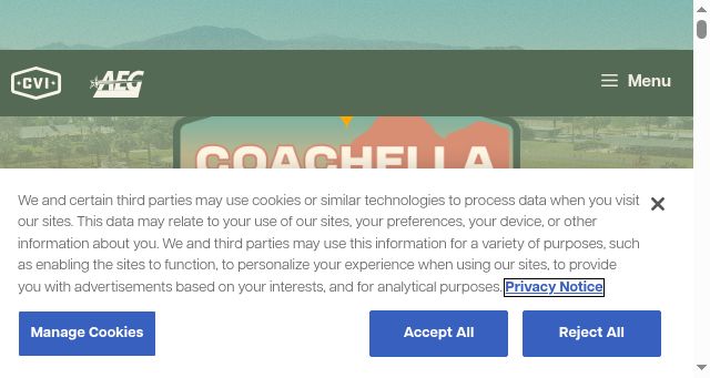 Screenshot of coachellavalleyinvitational.com