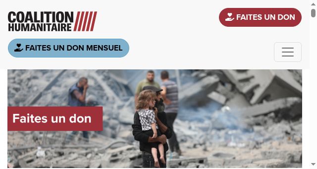 Screenshot of coalitionhumanitaire.ca