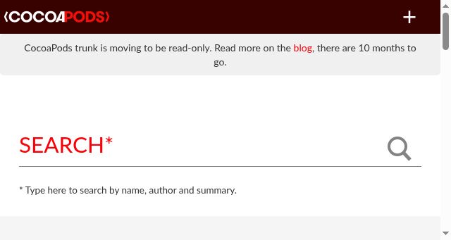 Screenshot of cocoapods.org