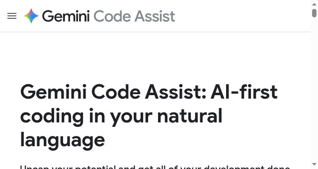 Screenshot of codeassist.google