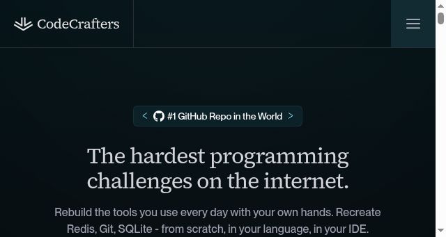 Screenshot of codecrafters.io