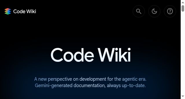 Screenshot of codewiki.google