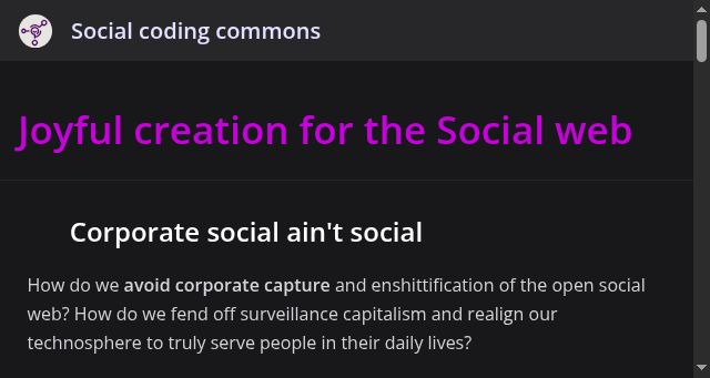 Screenshot of coding.social