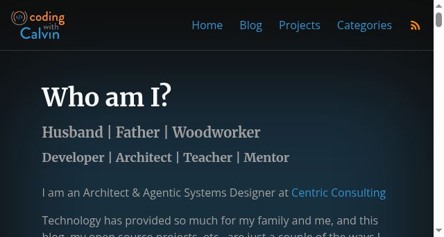 Screenshot of codingwithcalvin.net