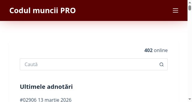 Screenshot of codulmuncii.ro