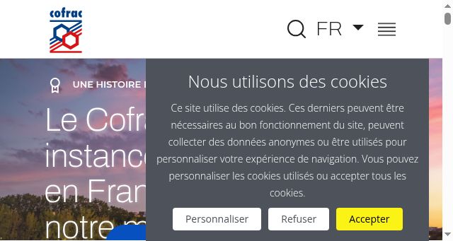 Screenshot of cofrac.fr