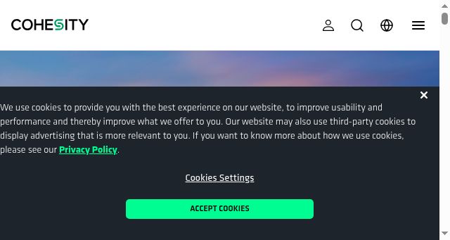 Screenshot of cohesity.com