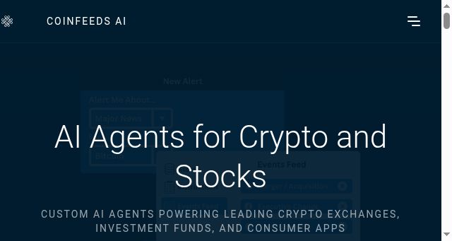 Screenshot of coinfeeds.ai