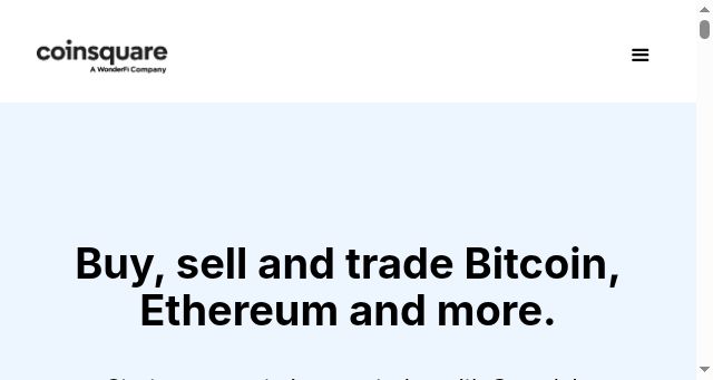 Screenshot of coinsquare.com