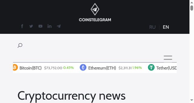 Screenshot of coinstelegram.com