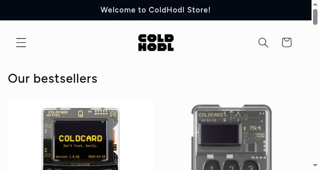 Screenshot of coldhodl.com