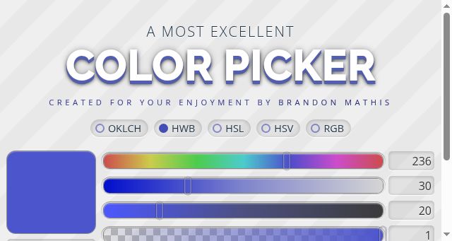 Screenshot of colorpicker.dev