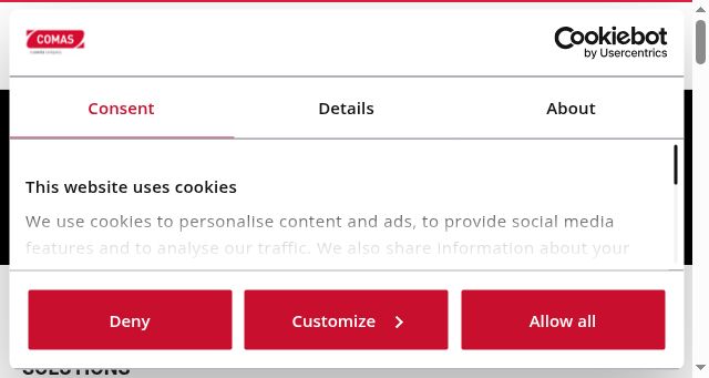 Screenshot of comasitaly.com