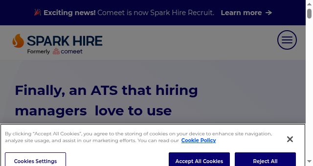 Screenshot of comeet.com