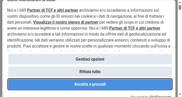 Screenshot of comeristrutturarelacasa.it