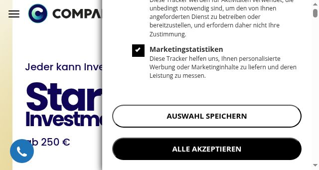 Screenshot of companisto.com
