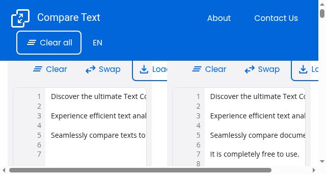 Screenshot of comparetext.io