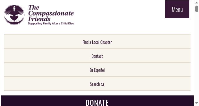 Screenshot of compassionatefriends.org