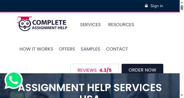 Screenshot of completeassignmenthelp.com