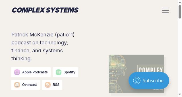 Screenshot of complexsystemspodcast.com