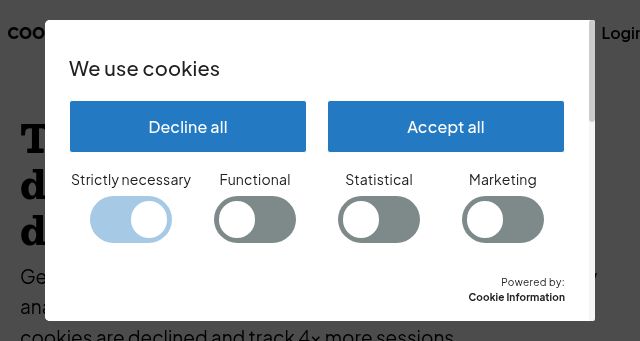Screenshot of cookieinformation.com