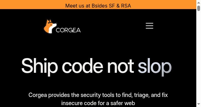 Screenshot of corgea.com
