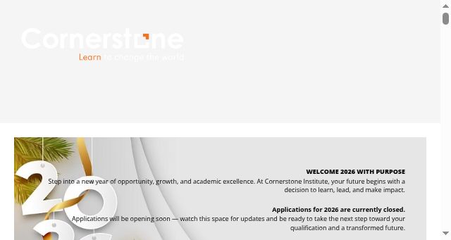 Screenshot of cornerstone.ac.za