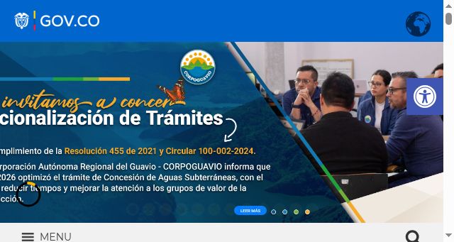 Screenshot of corpoguavio.gov.co