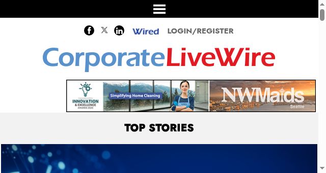 Screenshot of corporatelivewire.com