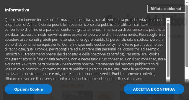 Screenshot of corriereadriatico.it