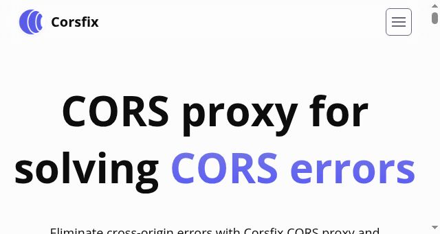 Screenshot of corsfix.com