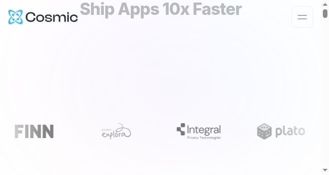 Screenshot of cosmicjs.com