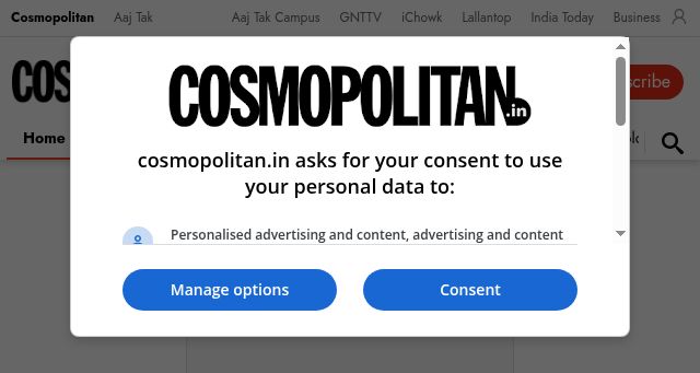 Screenshot of cosmopolitan.in