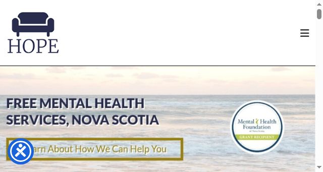 Screenshot of couchofhope.ca