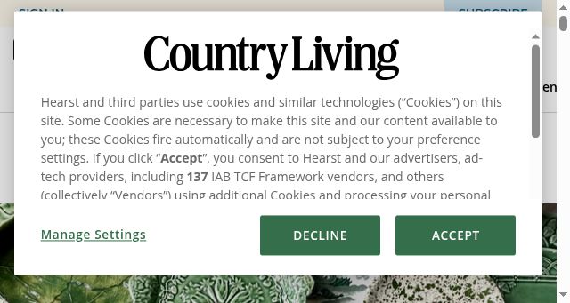 Screenshot of countryliving.com