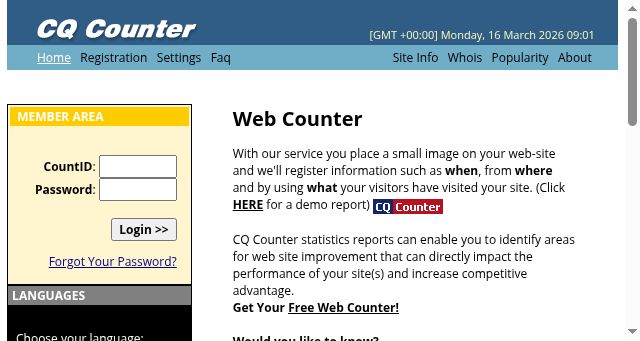 Screenshot of cqcounter.com