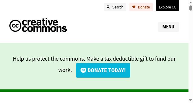Screenshot of creativecommons.org