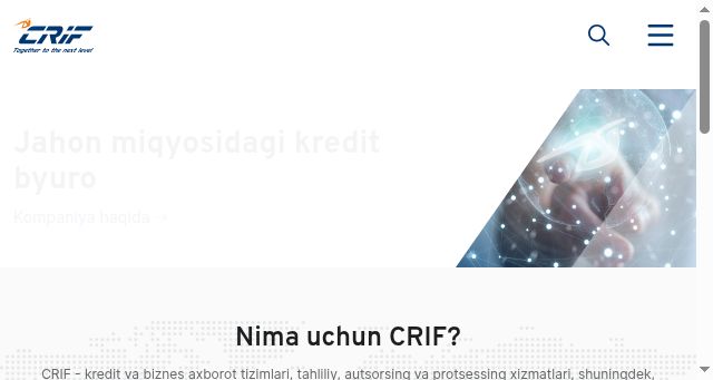 Screenshot of crif.uz