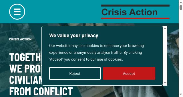 Screenshot of crisisaction.org